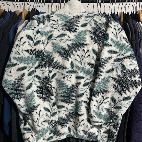 Women's White and Black Fern Pattern Jacket - Picture 4 of 4